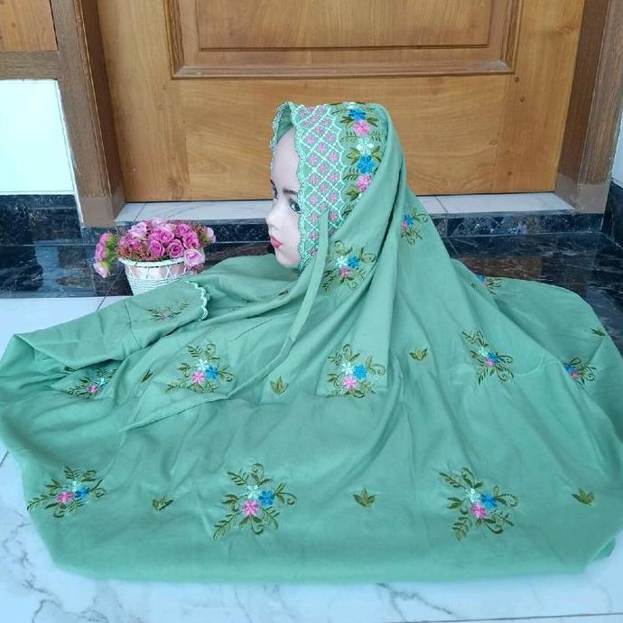 Kidsrelig- Mukena Tanggung / Anak Tabur Terusan Bordir Remaja