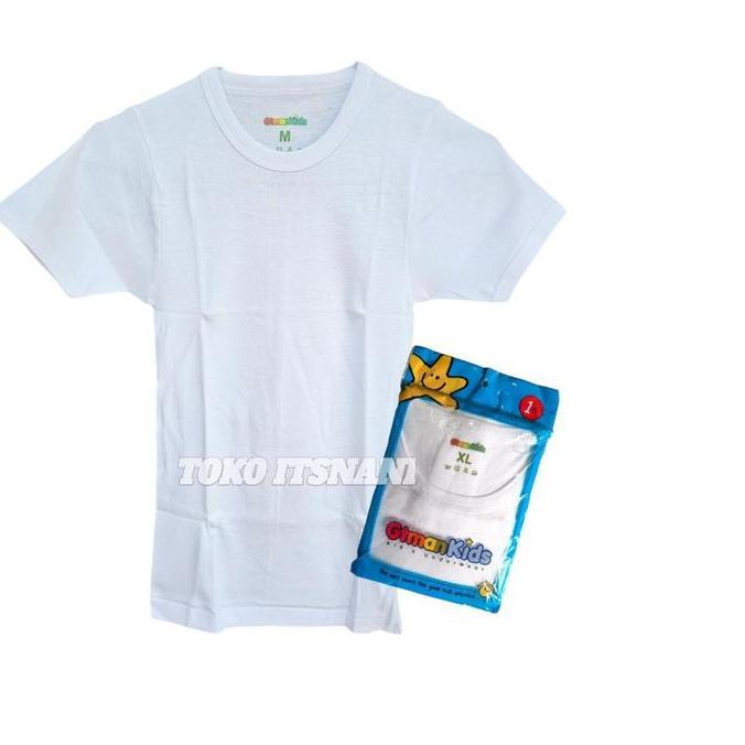 DR102 - Kaos Oblong Anak Polos Gt Man Kids GTMK 03 | Atasan Putih Bahan Katun GtMan