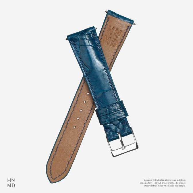 Half Padded Leg Ostrich Leather Watch Strap Tali Jam Kulit Exotic