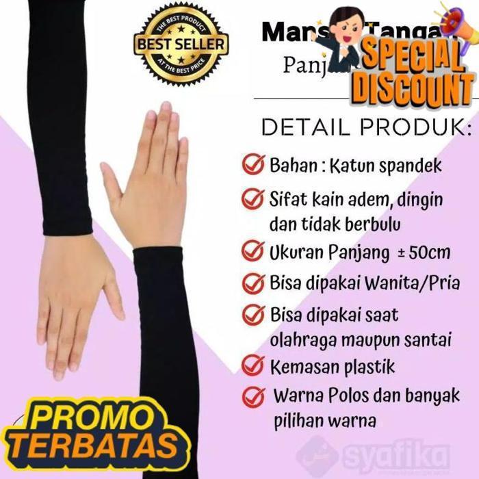 Hanya Hari Ini Manset Tangan Panjang 50 Cm Wanita / Deker Tangan Pria Bahan Kaos Adem Dan Nyaman Dr-