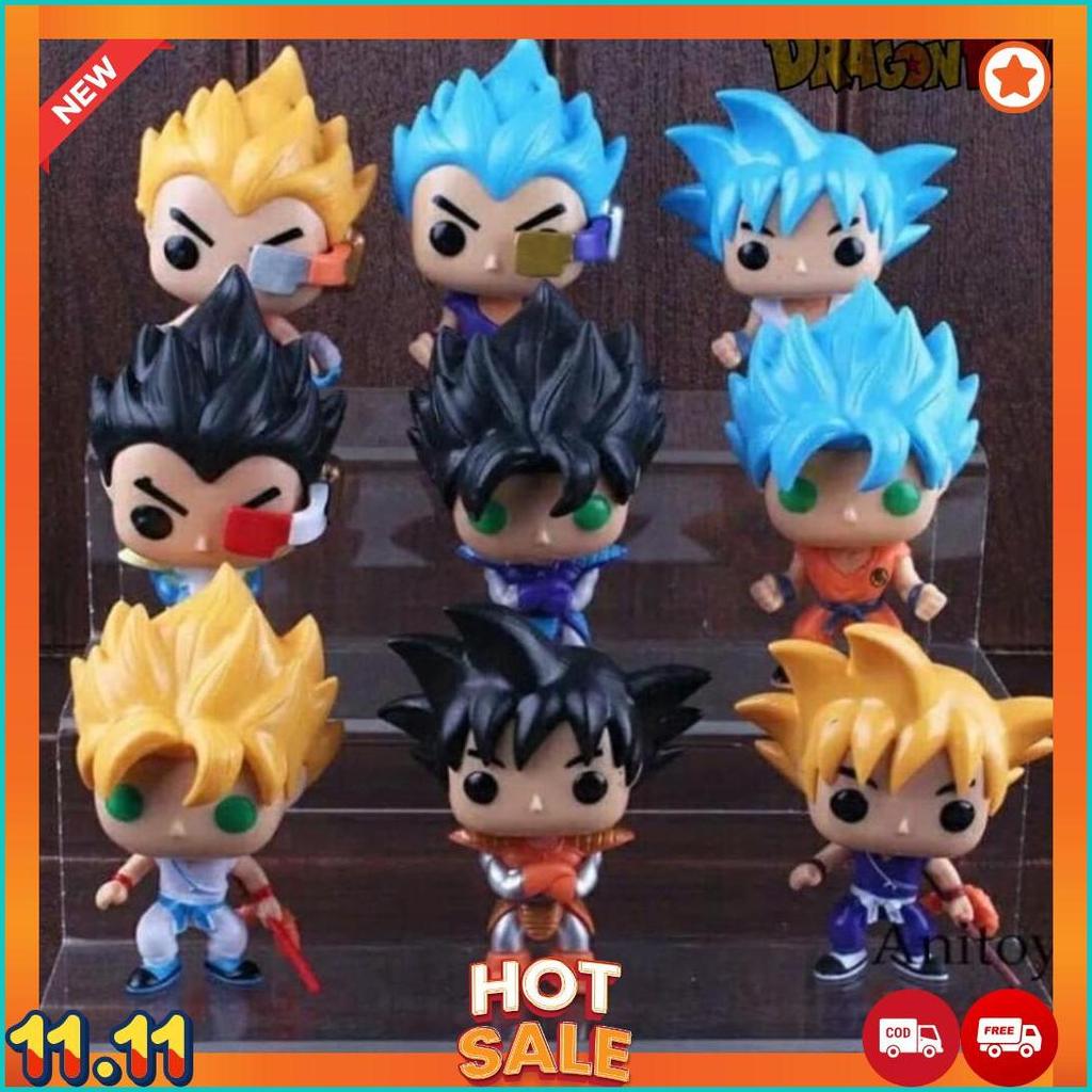 Action Figure Dragon Ball Funko Pop Goku Vegeta Recast Topper Cake Mainan Anak Pajangan Hiasan Minia