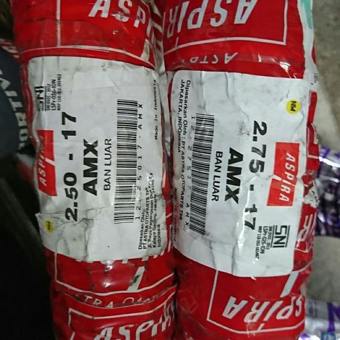 tarmijahseller - paket sepasang ban luar trail amx 2.50 & 2.75 ring 17 ban kembang tahu