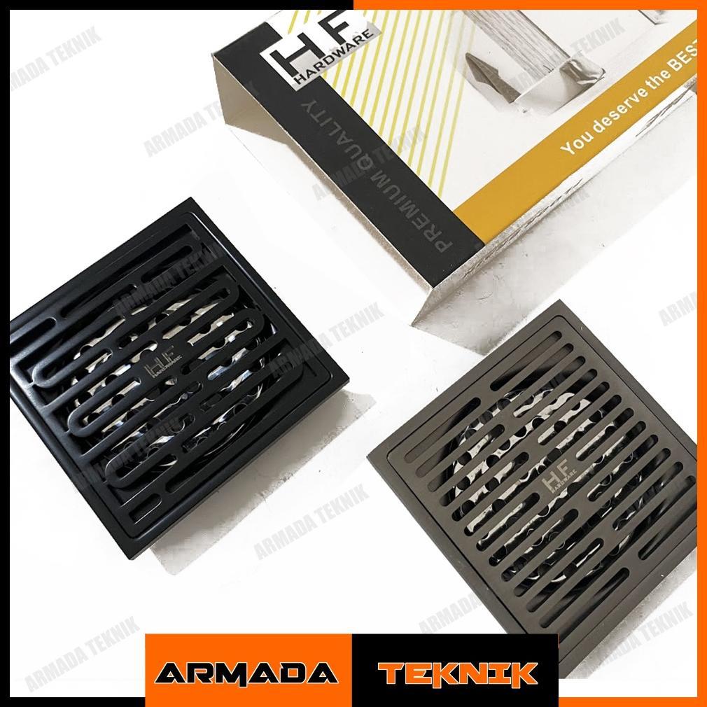 Saringan Got Floor Drain Kamar Mandi HF Premium Series Grey / Black Hitam Doff Stainless Anti Kecoa