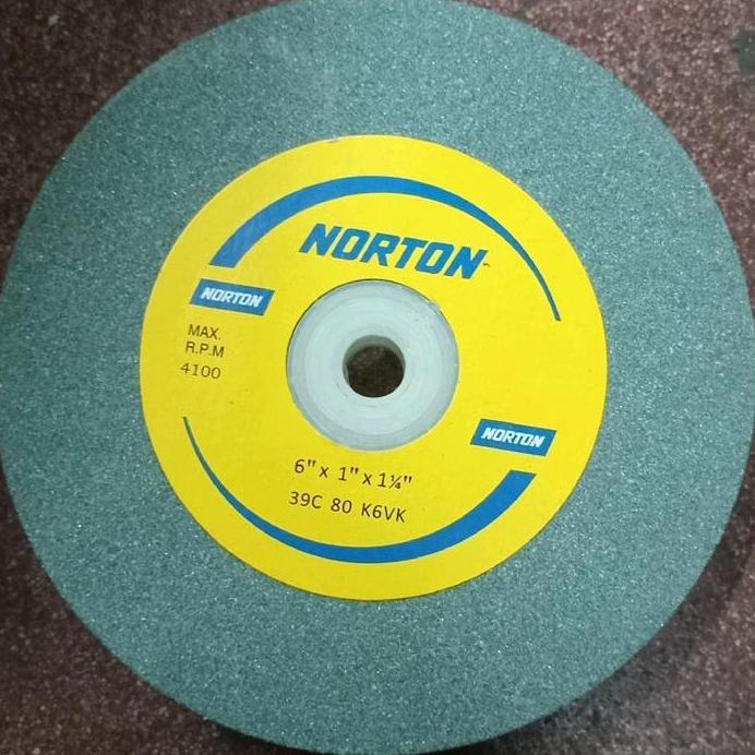 batu asah 6inch/batu asah gerinda duduk 6" 1" 1 " NORTON hijau