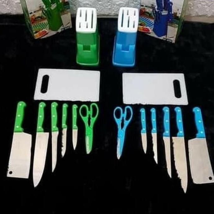 Pisau Set Q2 / Knife Set Q2 / Pisau Gunting Talenan Dapur Set Q2 8Pcs