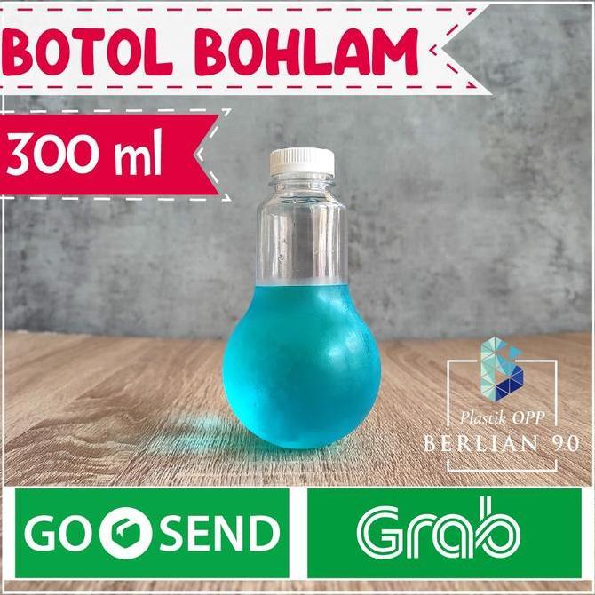 Promo Botol Plastik Bohlam 300 ml Botol Plastik Lampu Bohlam 300ml Botol Jus Diskon