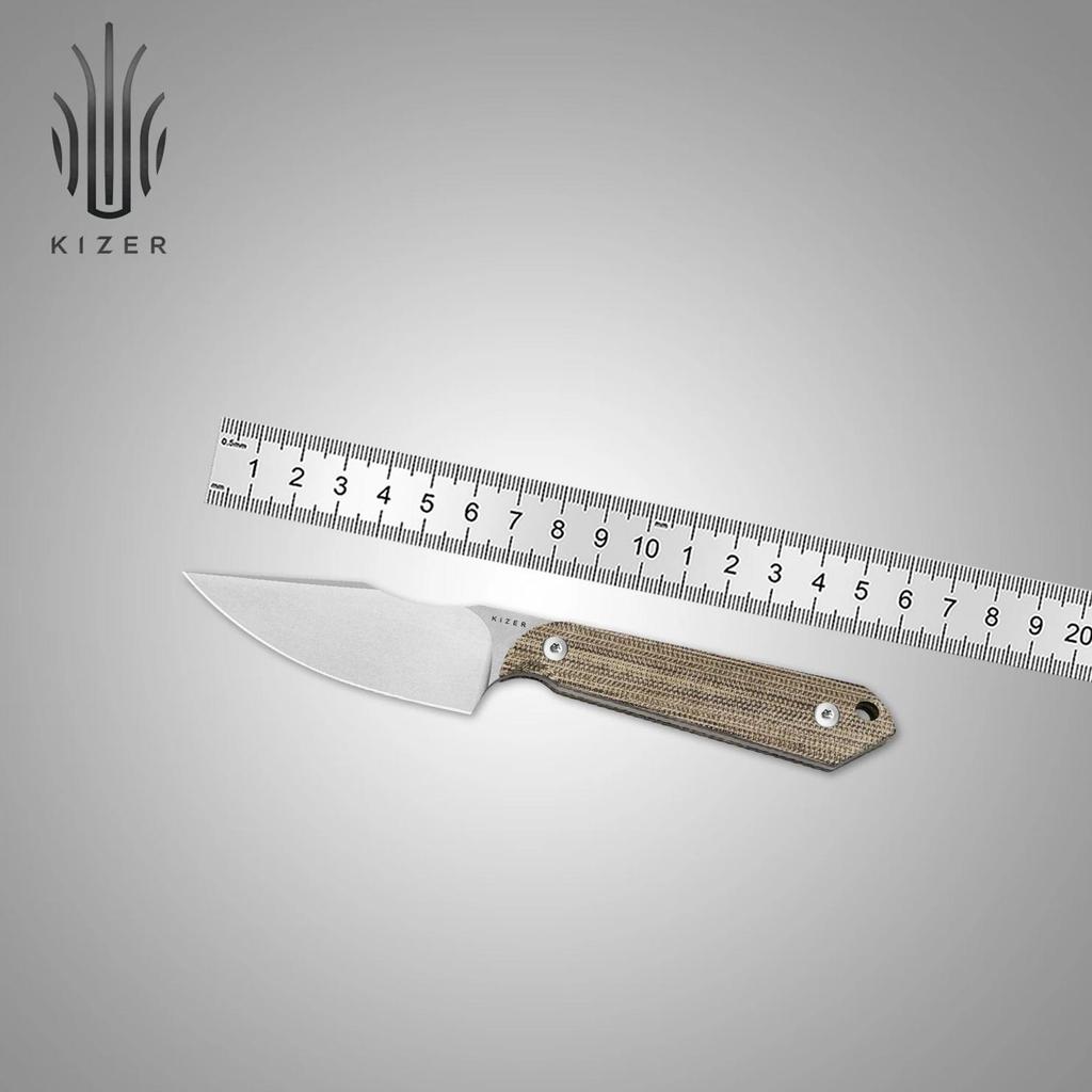 Kizer Fixed Blade Knife 1040S7 Mini Harpoon  AEB-L Steel Blade Micarta Handle Pocket Lightweight EDC