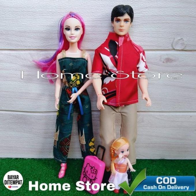 Boneka Berbi Sepasang Suami Istri Dan Anak Mainan Boneka Berbi Mainan Koleksi