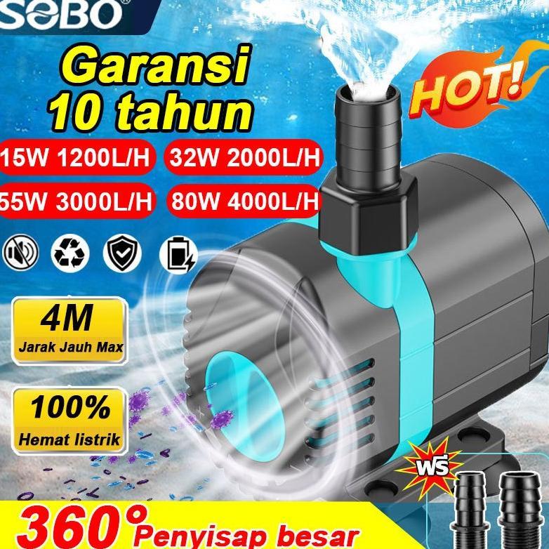 Diskon BesarPompa Air Kolam Ikan Pompa Air Celup Pompa Submersible 4500L/H 100W Untuk Kolam Ikan/Aku