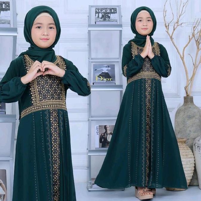 Gamis Abaya Anak Cindy Varian Warna Elegan - Busana Muslim Anak Cewek 5-12 Tahun