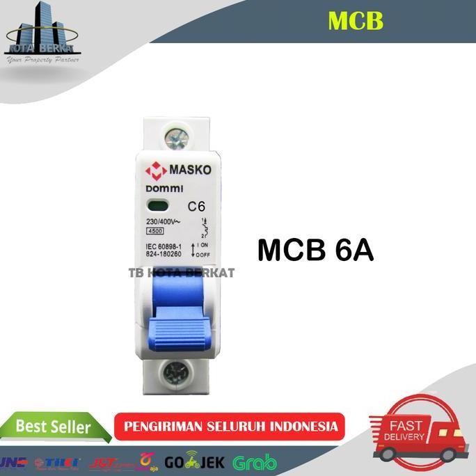 MASKO MCB 1P DOMMI C6/6A SNI LISTRIK