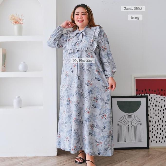Gamis Bunga Wanita Jumbo 3592, Ld 130 & 145 Cm