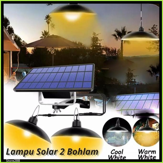 LAMPU LUAR RUANG LED RUMAH SOLAR PANEL CELL TENAGA SURYA MATAHARI OUTDOOR INDOOR WATERPROOF LAMPU TA