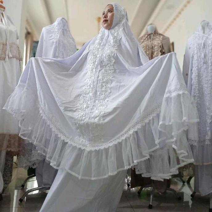 Mukena Mutiara Mewah Cantik Dan Super Jumbo Katun Nyaman Lembut