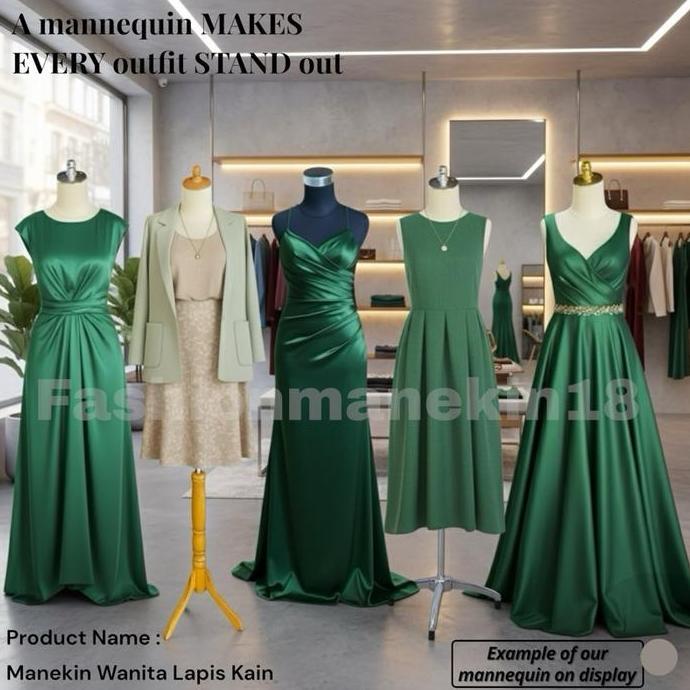 Lansungkirim- Manekin Wanita Dewasa Setengah Badan Lapis Kain + Patung Baju Wanita + Patung Jahit Wa
