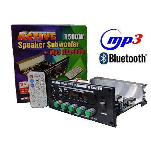 Kit Amplifier Speaker Active Aktip 1500W PMPO Stereo Multimedia Subwoofer System + MP3 Bluetooth TIP