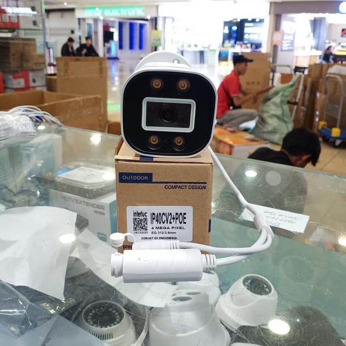 Actionx- Ip Camera Edge Interluc Ip40X+Poe Asli 4Mp Cctv Outdoor / Indoor Nvr