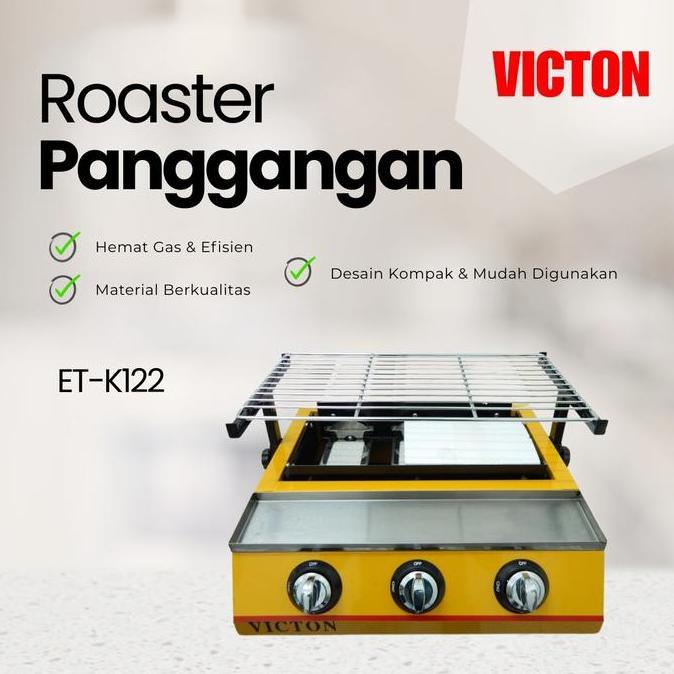 Terlaris Panggangan Sosis 3 Tungku Alat Panggang Roaster Victon / Eton Et-K122