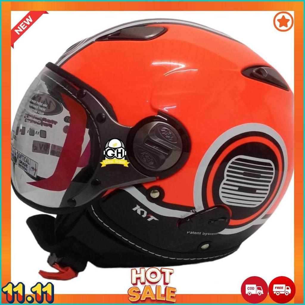 Kyt Helm Elsico Super Flo #1 Red Fluo Black Single Visor [H2]