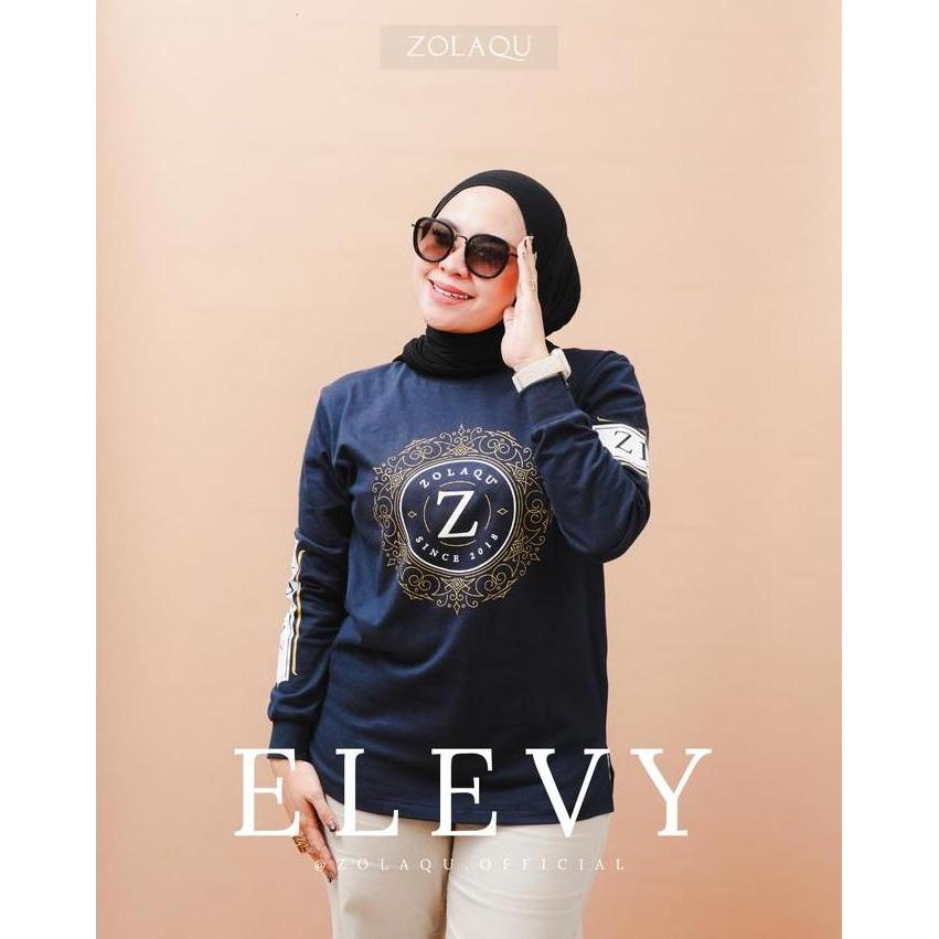 Cntikk- Zolaqu - Atasan Kaos Wanita Size Cotton Combed 20S Navy Elevy