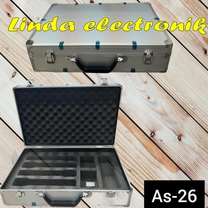 hardcase mic alumenium receiver panjang 4 mic P=31.5cm L=50cm T=12.5cm