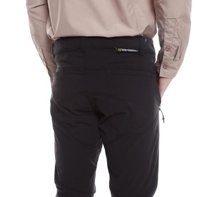 Mahameru Celana Panjang Gunung Stretch Pria Slim Fit Formal Kerja Hitam Katun C02-