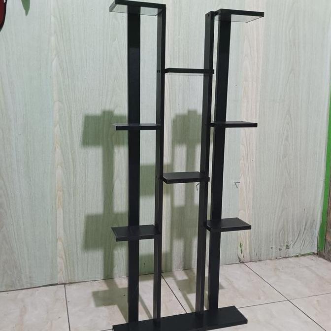 New- Rak Pot Bunga Hiasan Dekorasi Rumah Minimalis 1 Meter Hitam - Wr1Mjtkh