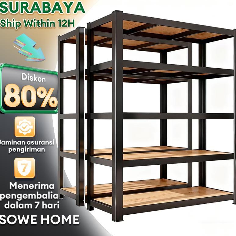 Rak Besi Siku 3/4/5/6 Susun Rak Gudang Rak Susun Besi Serbaguna Rak Susun Besi Lubang Rak Customized