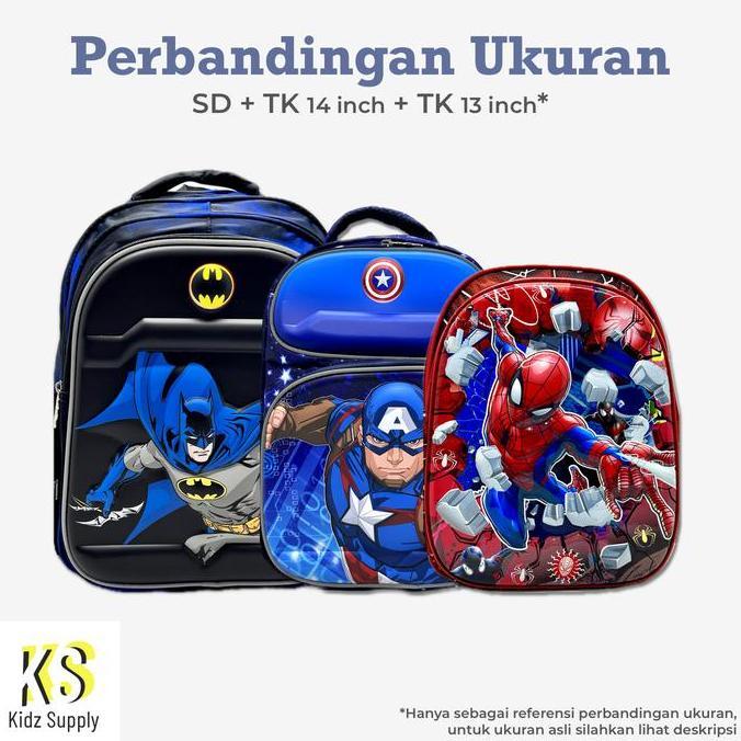 Tas Ransel SD TK Anak Laki Laki Gambar Spiderman Captain America Mario