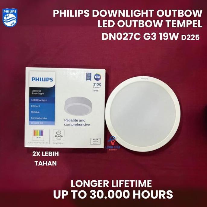 LAMPU PHILIPS DOWNLIGHT OUTBOW 19W WATT OUTBOW TEMPEL LED KANOPI PHILIPS DN027C 19WATT