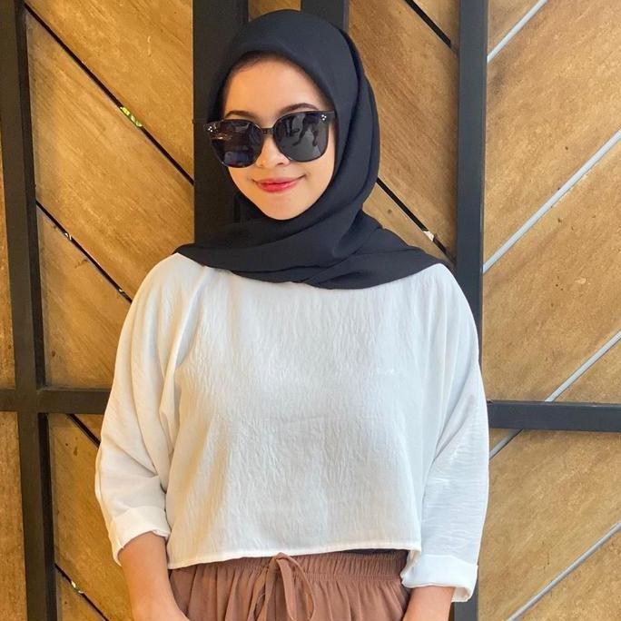 BEST SELLER STACY CROP TOP ATASAN WANITA OUTER BLOUSE AIRFLOW CRINKLE