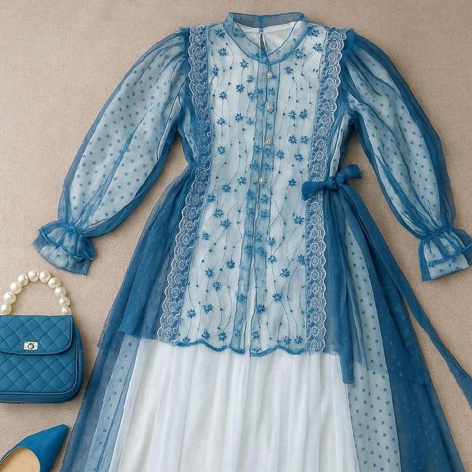 FREE ONGKIR BAJU ANAK REMAJA SAFA KIDS SET GAMIS DAN OUTER BROKAT TILE ANAK LEBARAN MODEL TERBARU US