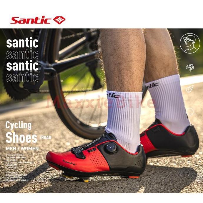 Santic S21029 Sepatu Sepeda Cleat Roadbike Cycling Lock Shoes Rotating Buckle Roadbike Shoes Lightwe