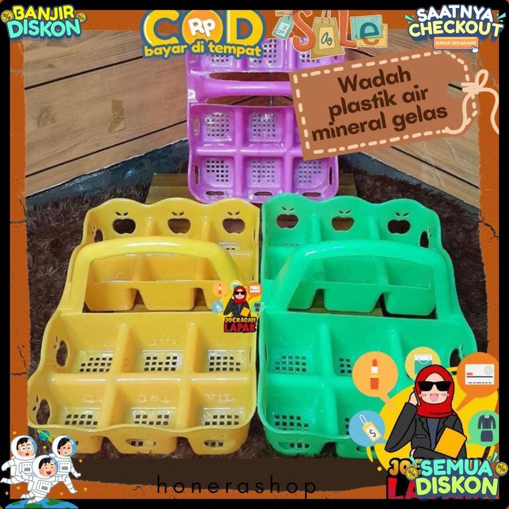 [Joeragan Lapak] Rak Tempat Gelas Aqua Isi 10 / 12 / 16 Slot Skat Lubang Bahan Plastik Keranjang Min