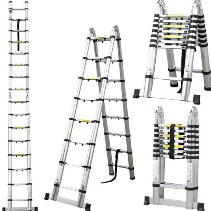 Tangga Lipat Aluminium Teleskopik 5M Double