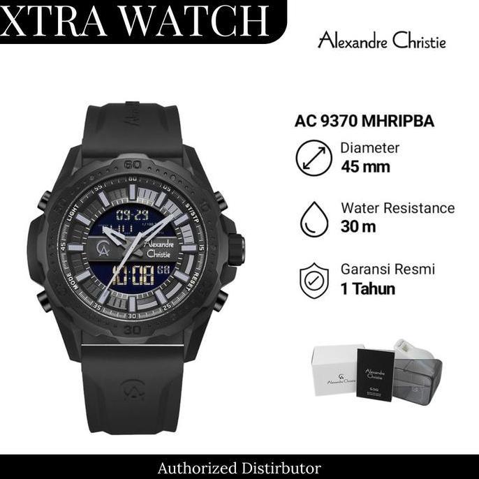 Jam Tangan Pria AC Alexandre Christie 9370 Dual Time - Full Black