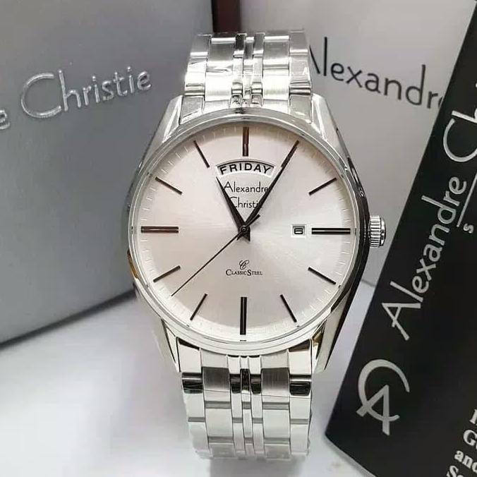 JAM TANGAN PRIA ALEXANDRE CHRISTIE AC8588 SILVER ROSEGOLD ORINAL