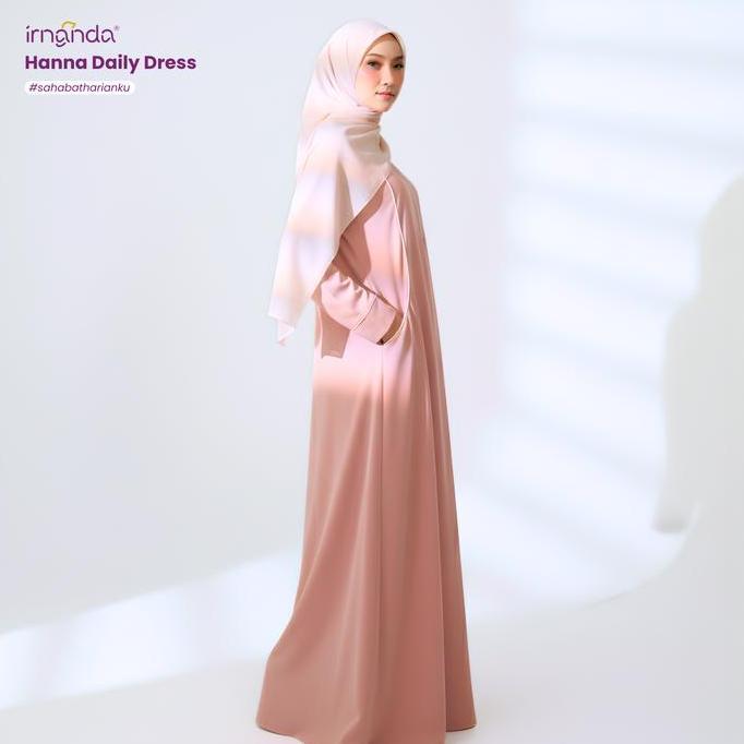 Sale Irnanda Hanna Dress Gamis Polos Wanita Simple Kantong Wudhu Busui Friendly