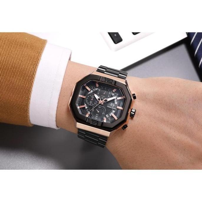 Evans Jayden Jam Tangan Pria EJ 9464 Rantai Stainless Steel Chronograph Kaca Sapphire Water Resistan