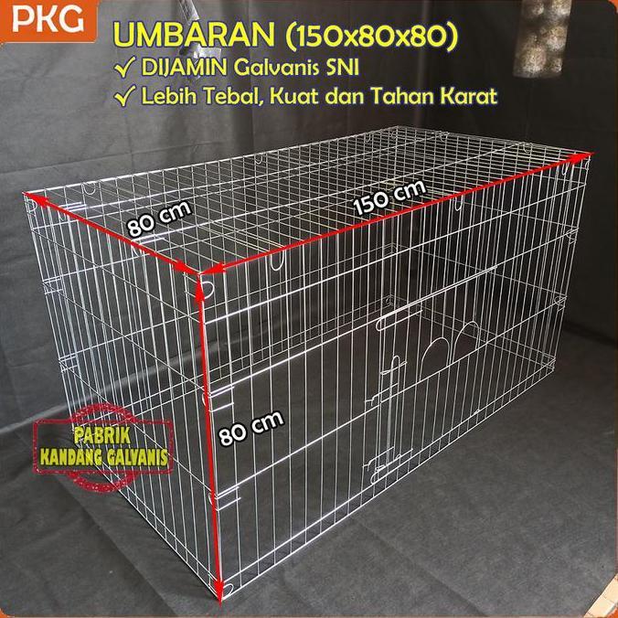 Kandang Ayam Umbaran Galvanis 150x80x80 Lipat Murah Anti Karat | Kurungan Umbaran Besi Galpanis Mini