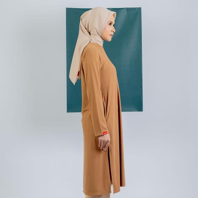 [DAUKY] Baju Atasan Tunik Panjang Kaos Knit Wanita L Tunic Knit Stripe