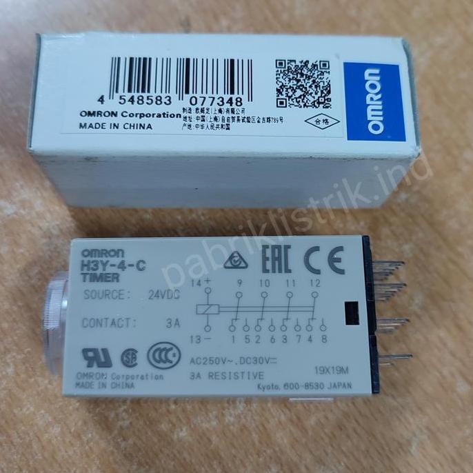 Miliki Timer Relay H3Y 4 C 60S H3Y4 24Vdc 24V Dc Dc24V Omron Original