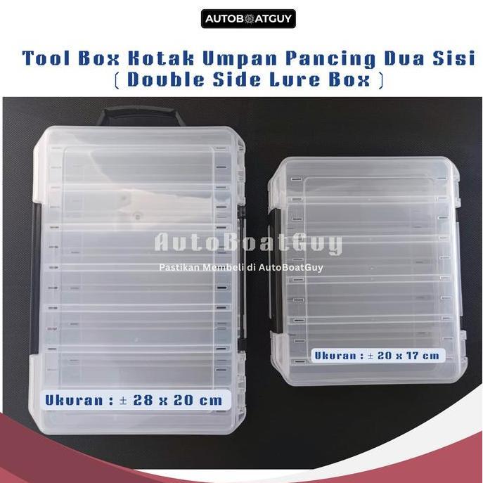 Tool Box Kotak Umpan Pancing Dua Sisi ( Double Side Lure Box ) Bening