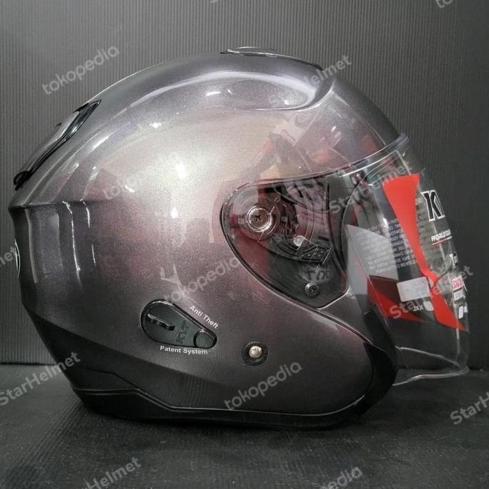 '' HELM KYT KYOTO R SOLID GUN METAL ORIGINAL NEW *