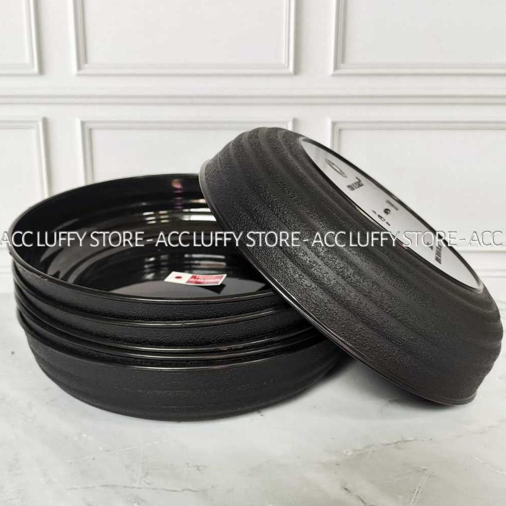 6 PCS Piring Ramen Japan (Bonus Sumpit) - Piring Hitam Ramen Model Ulir - Piring Bulat Hitam - Pirin