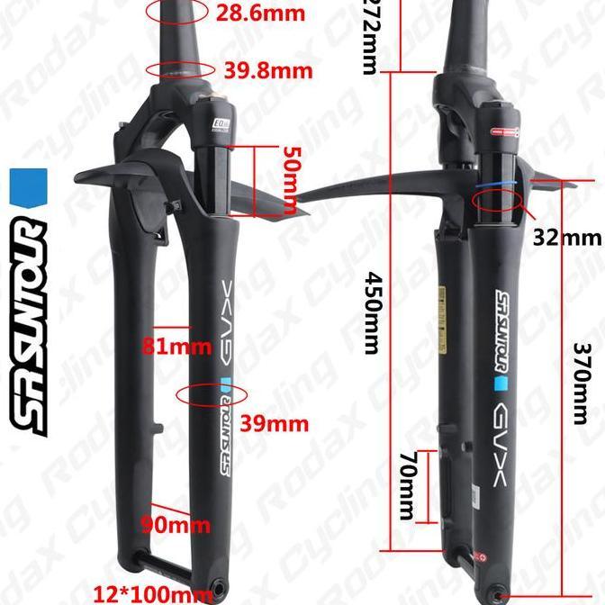 Sr Suntour Gvx Lo-R Tapered Thru Axle Travel 50 Mm Gravel Fork 700C Ta Tyre Air Suspension Lockout A