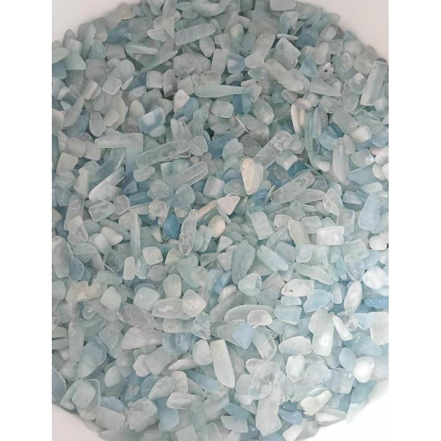 Natural Aquamarine Chips gravel 9-12 mm paket 100 grams TOP GRADE