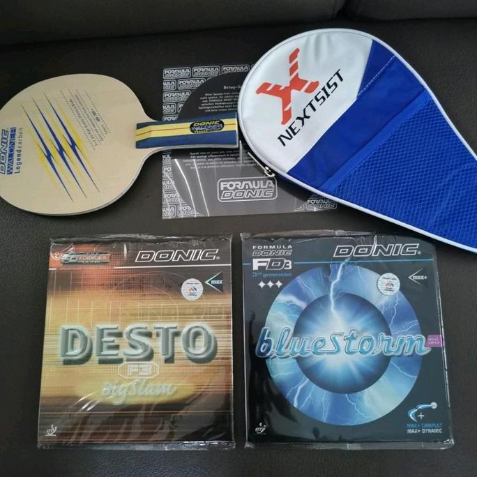 Bat Donic Waldner Legend plus karet Donic serang lengkap Set