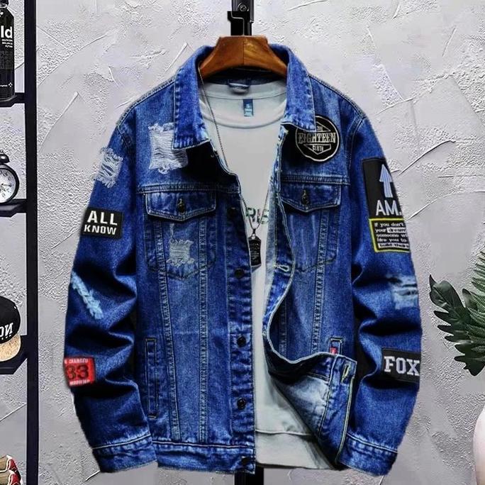 JAKET JEANS BORDIR HIPHOP CASUAL DISTRO
