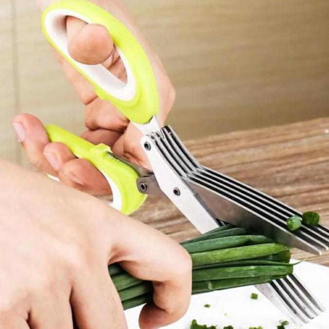 Gunting 5 Lapis Kitchen Scissors Gunting Daun Bawang Sayur